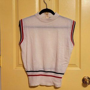 White Striped Sweater Vest